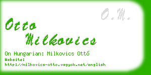otto milkovics business card