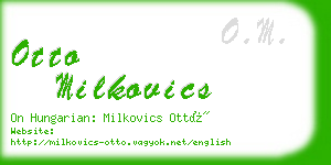 otto milkovics business card